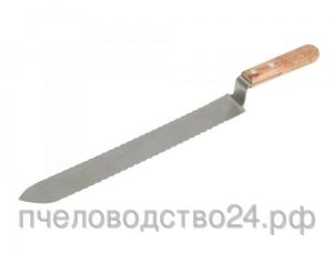 Нож пасечный зубчатый c односторонней заточкой и загнутым носиком «Европа» 280 мм