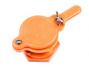 Кран - задвижка пластиковый для медогонок с отверстием 45 мм (оранжевый)